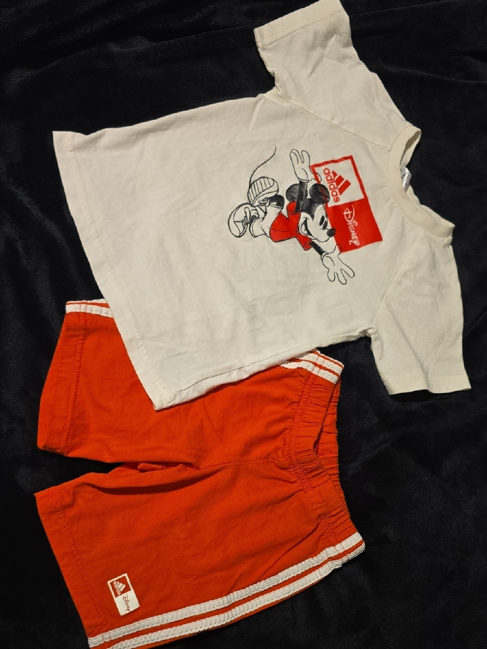adidas White Tee with Orange Shorts Kids Set